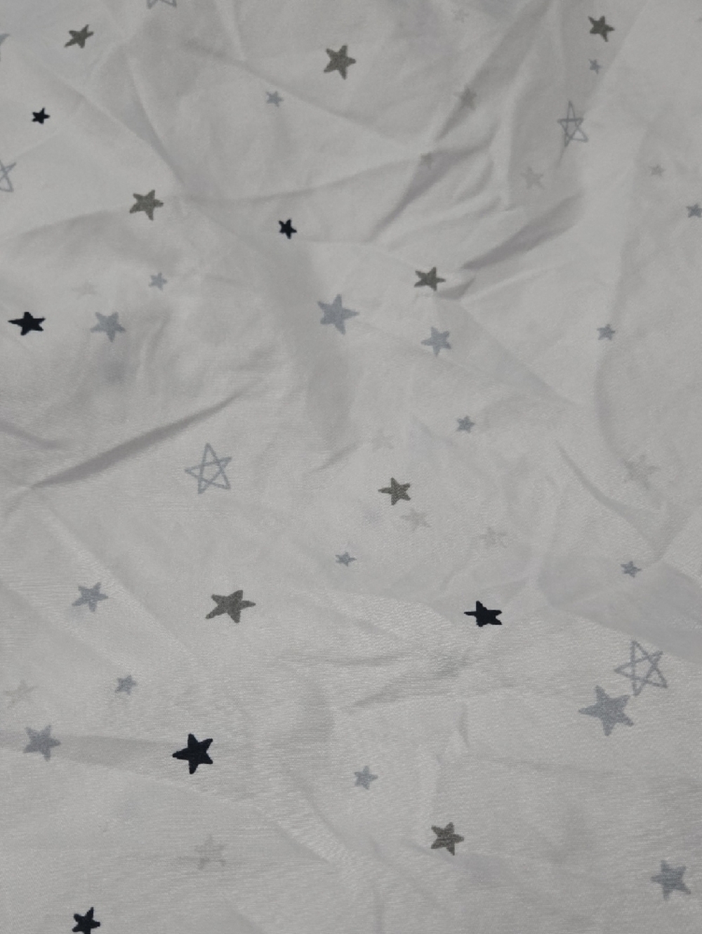 White With Space Ships, Navy Star Print & Solid Blue Fitted Sheets Set Of 3! - Picture 5 of 5